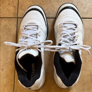 Wilson White and Black Athletic Shoes
